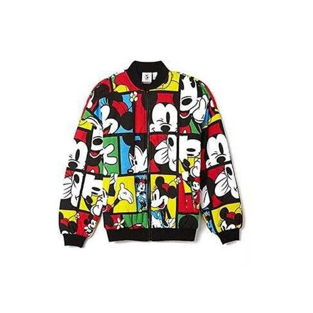 Disney  Best seller European station 2019 Woman Coat autumn new color matching Mickey long-sleeved coat cartoon jacket female